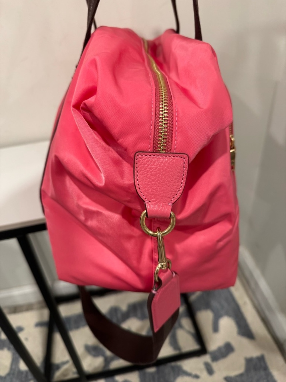 Coach Court Pink Travel Duffel with Front Pouch - Picture 4 of 16